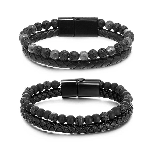 (🔥LAST DAY SALE-80% OFF) Histone™ Stone Leather Beaded Bracelet