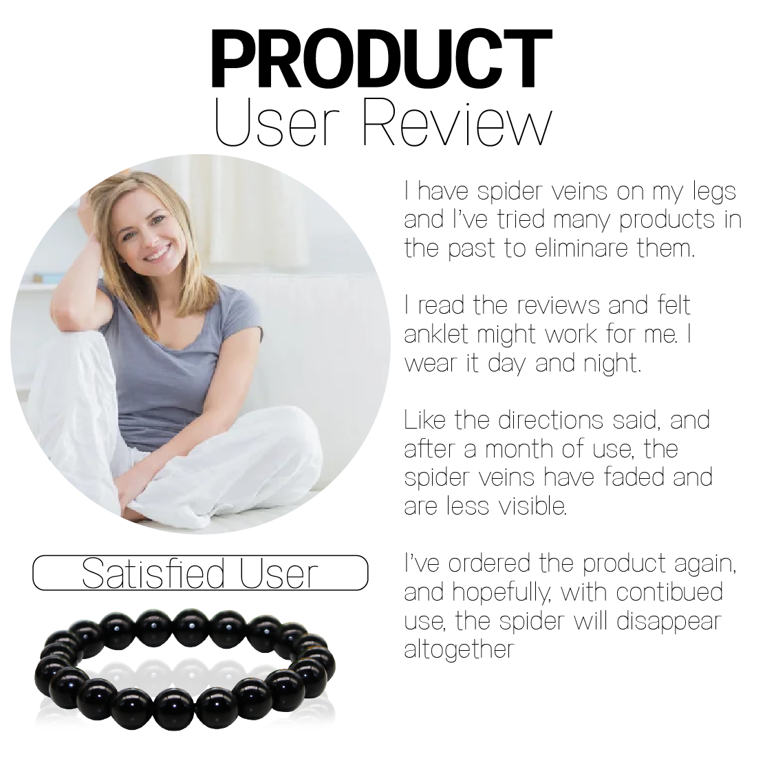 đ„đ„AntiSwelling Black Obsidian SlimmingAnklet