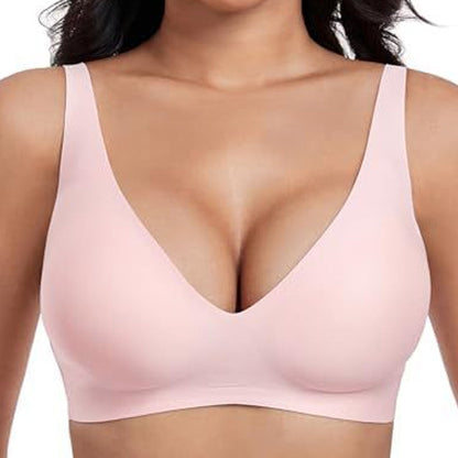 💜💜Jelly Wireless Womens Comfortable Wireless Bras Push Up Bralettes Seamless Tshirts Bras Deep V Everyday Bras