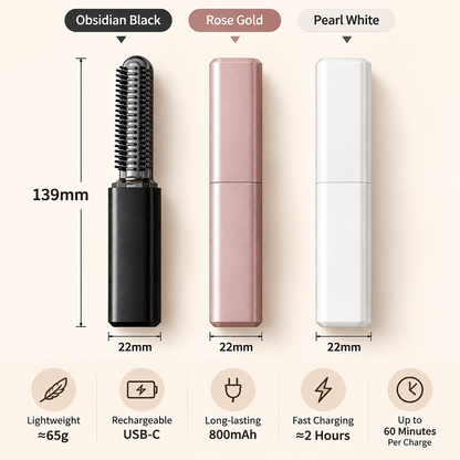 ✨Wireless Mini Hot Comb | Portable Bangs Straightener & Curler, No Heat Damage