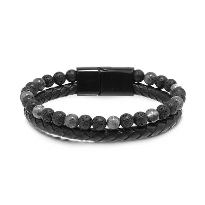 （🔥LAST DAY SALE-80% OFF) Histone™ Stone Leather Beaded Bracelet