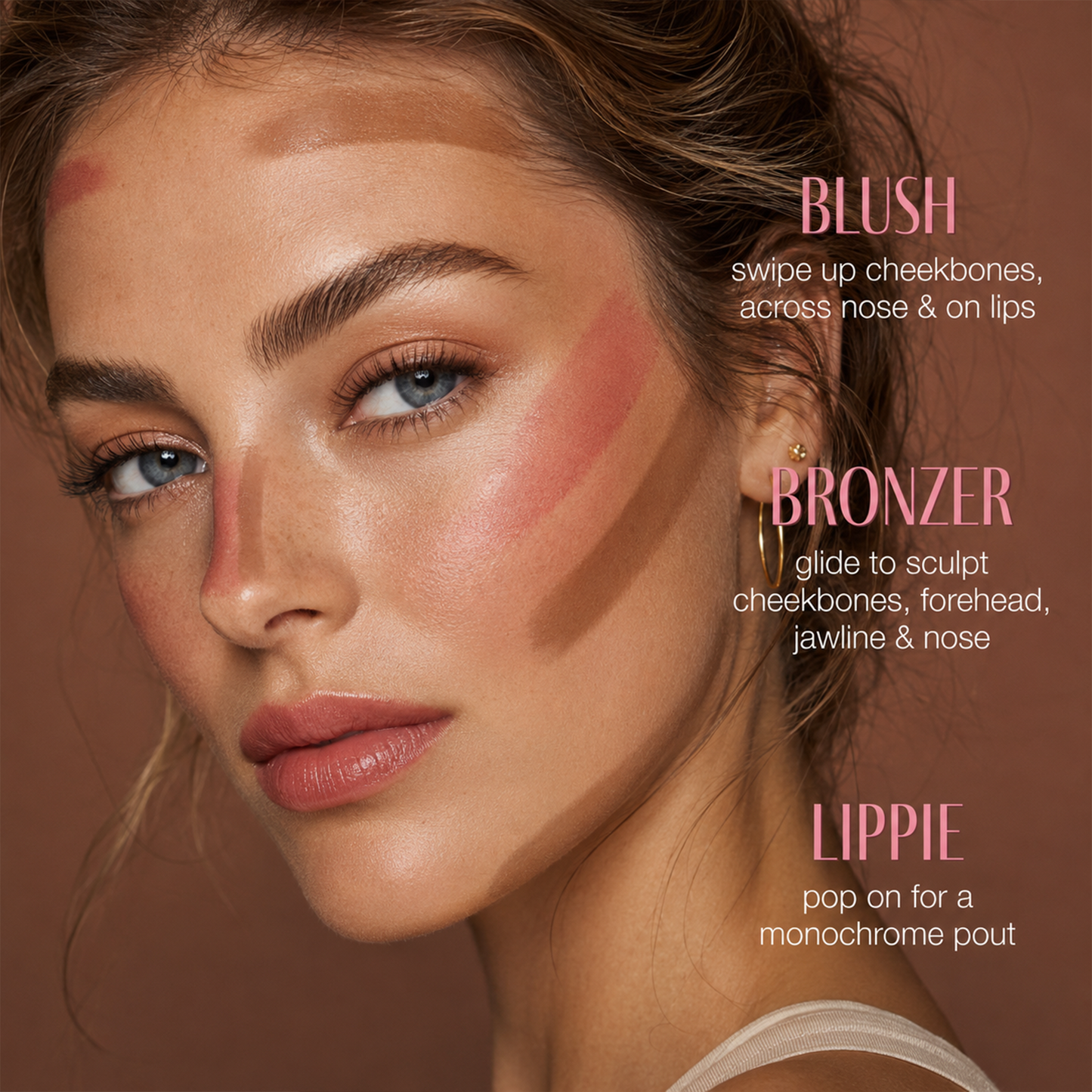 💅🏼Natural color Double Ended Cream Blush and Bronzer Stick with Brush